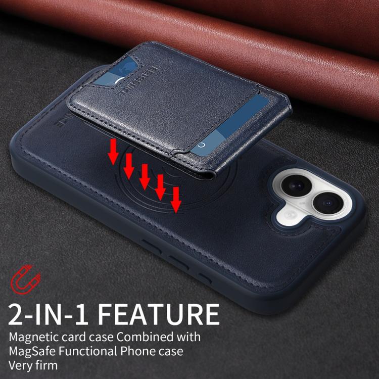 For iPhone 17 BETOPNICE Vertical Flip Detachable MagSafe Wallet Phone Case(Blue) - iPhone 17 Cases by BETOPNICE | Online Shopping UK | buy2fix
