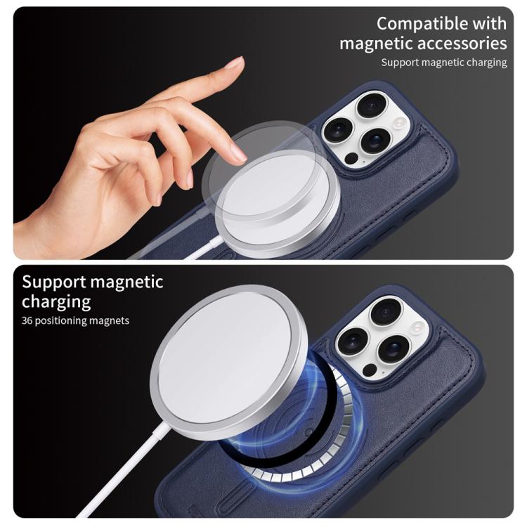 For iPhone 16 Pro BETOPNICE Horizontal Flip Detachable MagSafe Wallet Phone Case(Blue) - iPhone 16 Pro Cases by BETOPNICE | Online Shopping UK | buy2fix