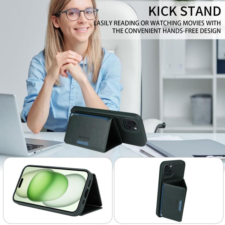 For iPhone 15 Plus BETOPNICE Horizontal Flip Detachable MagSafe Wallet Phone Case(Green) - iPhone 15 Plus Cases by BETOPNICE | Online Shopping UK | buy2fix