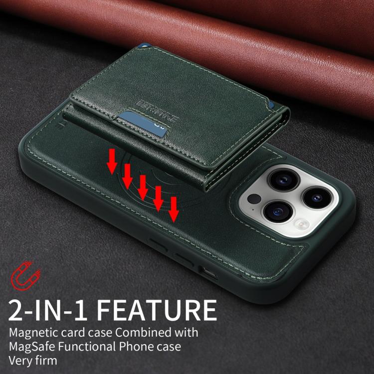For iPhone 14 Pro BETOPNICE Horizontal Flip Detachable MagSafe Wallet Phone Case(Green) - iPhone 14 Pro Cases by BETOPNICE | Online Shopping UK | buy2fix