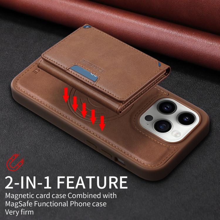 For iPhone 14 Pro BETOPNICE Horizontal Flip Detachable MagSafe Wallet Phone Case(Brown) - iPhone 14 Pro Cases by BETOPNICE | Online Shopping UK | buy2fix