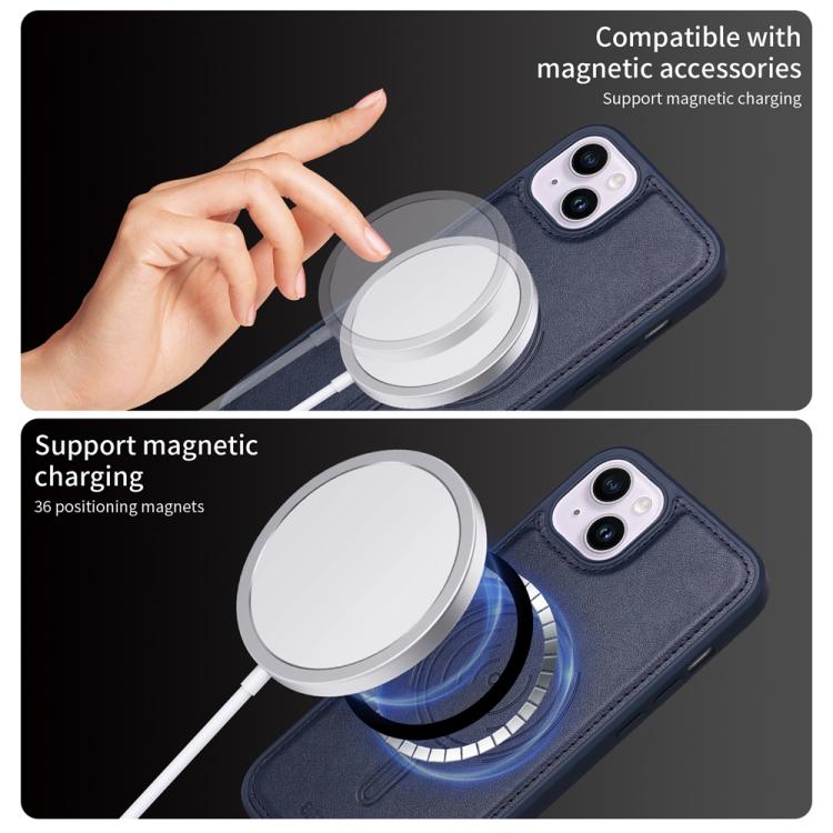 For iPhone 14 Plus BETOPNICE Horizontal Flip Detachable MagSafe Wallet Phone Case(Blue) - iPhone 14 Plus Cases by BETOPNICE | Online Shopping UK | buy2fix