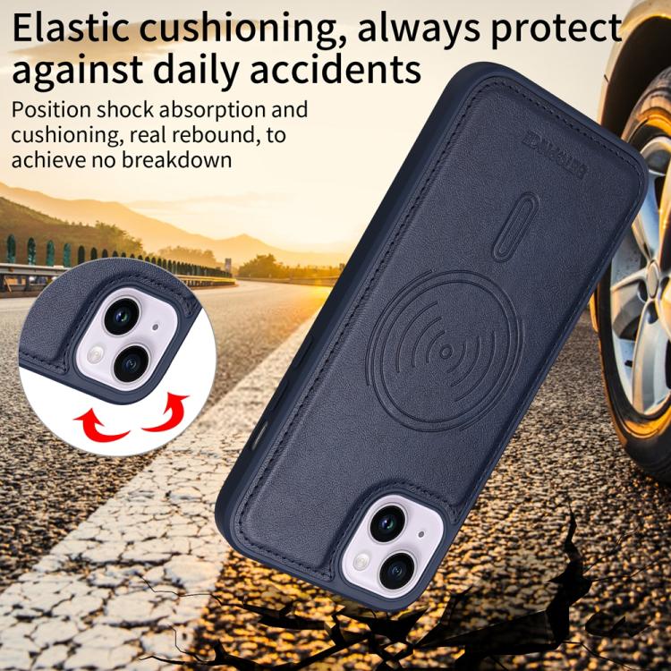 For iPhone 14 Plus BETOPNICE Horizontal Flip Detachable MagSafe Wallet Phone Case(Blue) - iPhone 14 Plus Cases by BETOPNICE | Online Shopping UK | buy2fix