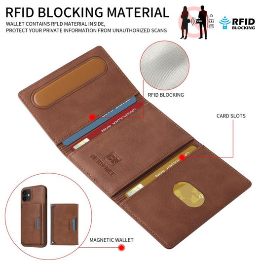 For iPhone 12 / 12 Pro BETOPNICE Horizontal Flip Detachable MagSafe Wallet Phone Case(Brown) - iPhone 12 / 12 Pro Cases by BETOPNICE | Online Shopping UK | buy2fix