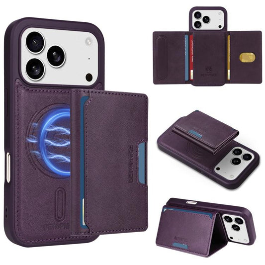 For iPhone 17 Pro BETOPNICE Horizontal Flip Detachable MagSafe Wallet Phone Case(Purple) - iPhone 17 Pro Cases by BETOPNICE | Online Shopping UK | buy2fix