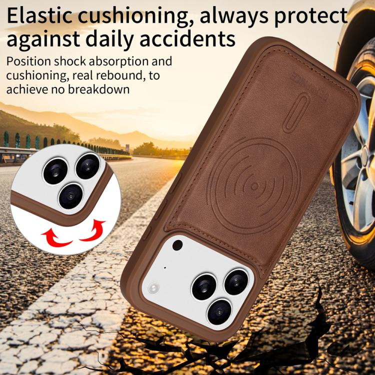 For iPhone 17 Pro BETOPNICE Horizontal Flip Detachable MagSafe Wallet Phone Case(Brown) - iPhone 17 Pro Cases by BETOPNICE | Online Shopping UK | buy2fix