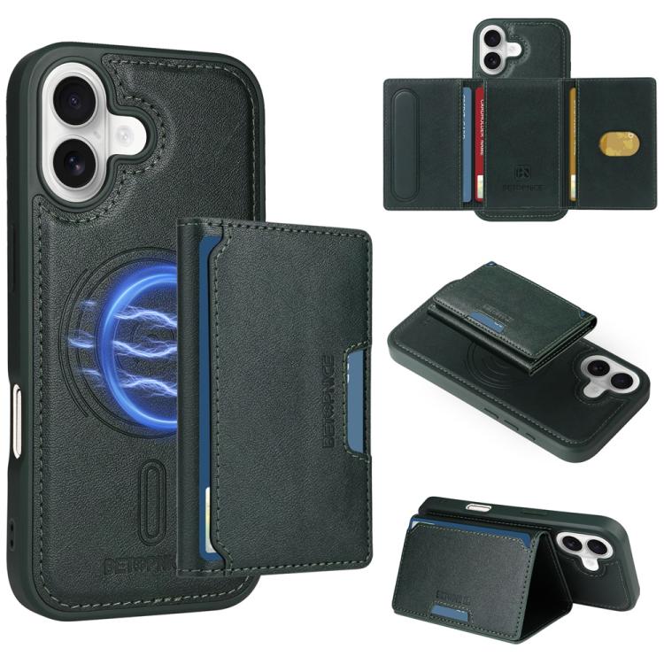 For iPhone 17 BETOPNICE Horizontal Flip Detachable MagSafe Wallet Phone Case(Green) - iPhone 17 Cases by BETOPNICE | Online Shopping UK | buy2fix