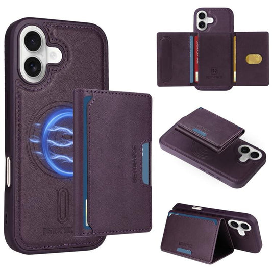 For iPhone 17 BETOPNICE Horizontal Flip Detachable MagSafe Wallet Phone Case(Purple) - iPhone 17 Cases by BETOPNICE | Online Shopping UK | buy2fix
