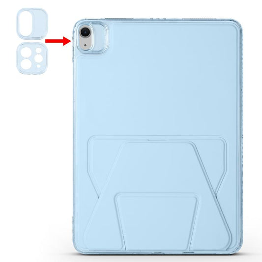 For iPad Air 13 2024 / 2025 Folding Magnetic Holder Acrylic Leather Back Tablet Case(Sky Blue) - iPad Air 13 2025 / 2024 Cases by buy2fix | Online Shopping UK | buy2fix