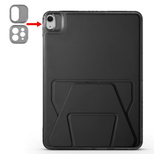 For iPad Air 13 2024 / 2025 Folding Magnetic Holder Acrylic Leather Back Tablet Case(Black) - iPad Air 13 2025 / 2024 Cases by buy2fix | Online Shopping UK | buy2fix