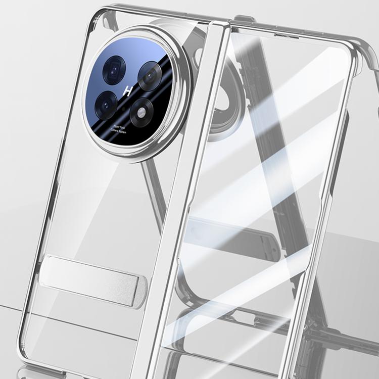 For OPPO Find N5 Integrated Privacy Transparent Electroplating Axis Hinge Fold Holder Phone Case(Purple) - Find N5 Cases by buy2fix | Online Shopping UK | buy2fix