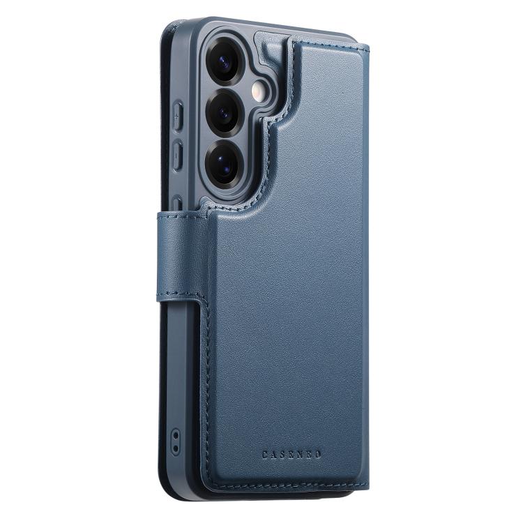 For Samsung Galaxy S25 / S24 5G CaseNeo Finger Grip Strap MagSafe Leather Phone Case(Blue) - Galaxy S25 5G Cases by CaseNeo | Online Shopping UK | buy2fix