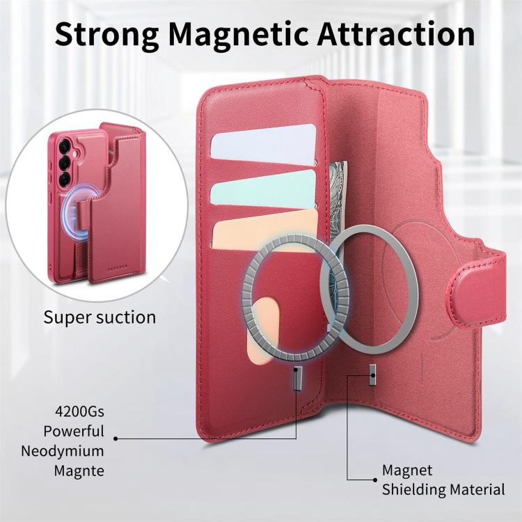 For Samsung Galaxy S25+ / S24+ 5G CaseNeo Finger Grip Strap MagSafe Leather Phone Case(Red) - Galaxy S25+ 5G Cases by CaseNeo | Online Shopping UK | buy2fix