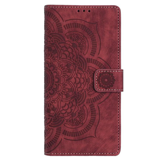 For iPhone Air Mandala Embossed Retro Frosted Leather Phone Case(Red) - iPhone Air Cases by buy2fix | Online Shopping UK | buy2fix