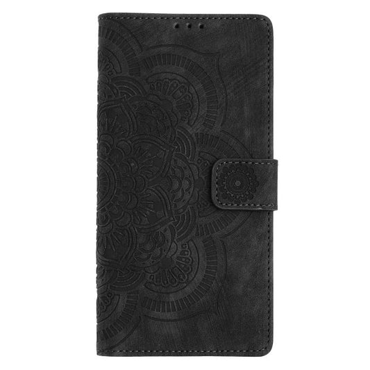 For iPhone Air Mandala Embossed Retro Frosted Leather Phone Case(Black) - iPhone Air Cases by buy2fix | Online Shopping UK | buy2fix