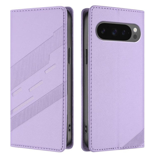 For Google Pixel 10 Pro XL Embossed Multi-functional Wallet Retro Leather Phone Case(Light Purple) - Google Cases by buy2fix | Online Shopping UK | buy2fix