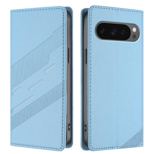 For Google Pixel 10 Pro XL Embossed Multi-functional Wallet Retro Leather Phone Case(Light Blue) - Google Cases by buy2fix | Online Shopping UK | buy2fix
