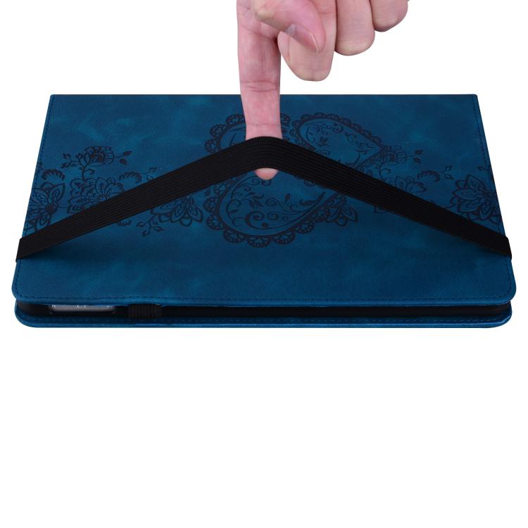 For iPad Pro 11 2024 Love Hearts Embossed Leather Smart Tablet Case(Dark Blue) - iPad Pro 11 2024 Cases by buy2fix | Online Shopping UK | buy2fix