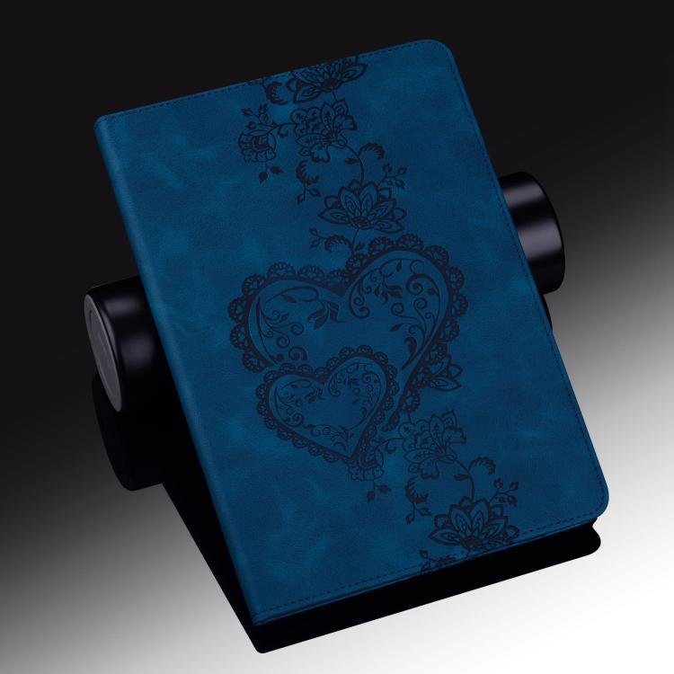 For iPad Pro 11 2024 Love Hearts Embossed Leather Smart Tablet Case(Dark Blue) - iPad Pro 11 2024 Cases by buy2fix | Online Shopping UK | buy2fix