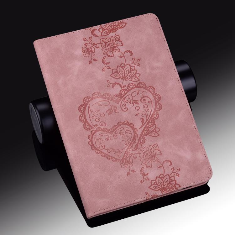 For iPad Air / Air 2 / 9.7 2017 / 2018 Love Hearts Embossed Leather Smart Tablet Case(Pink) - iPad 9.7 (2018) & (2017) Cases by buy2fix | Online Shopping UK | buy2fix