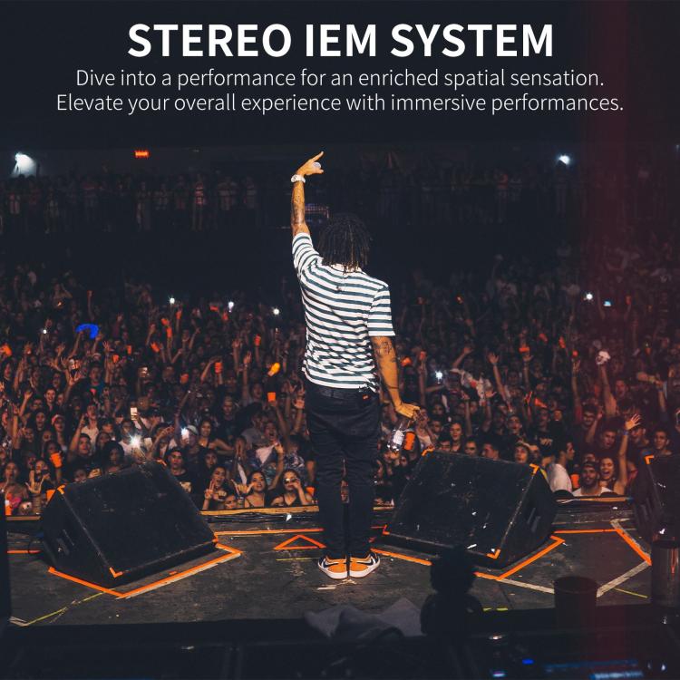 XTUGA SEM200 Wireless Stereo Stage Performance Professional In-ear Monitor System 4 BodyPacks + Transmitter - Microphone by XTUGA | Online Shopping UK | buy2fix