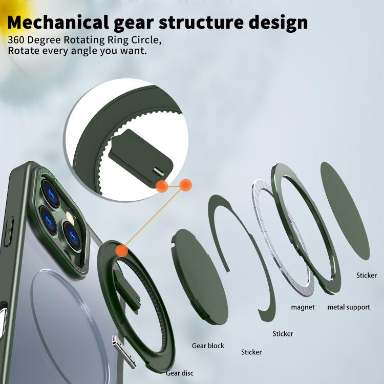 For iPhone 16 Pro Max 360-degree Rotating MagSafe Magnetic Holder Phone Case(Green) - iPhone 16 Pro Max Cases by buy2fix | Online Shopping UK | buy2fix