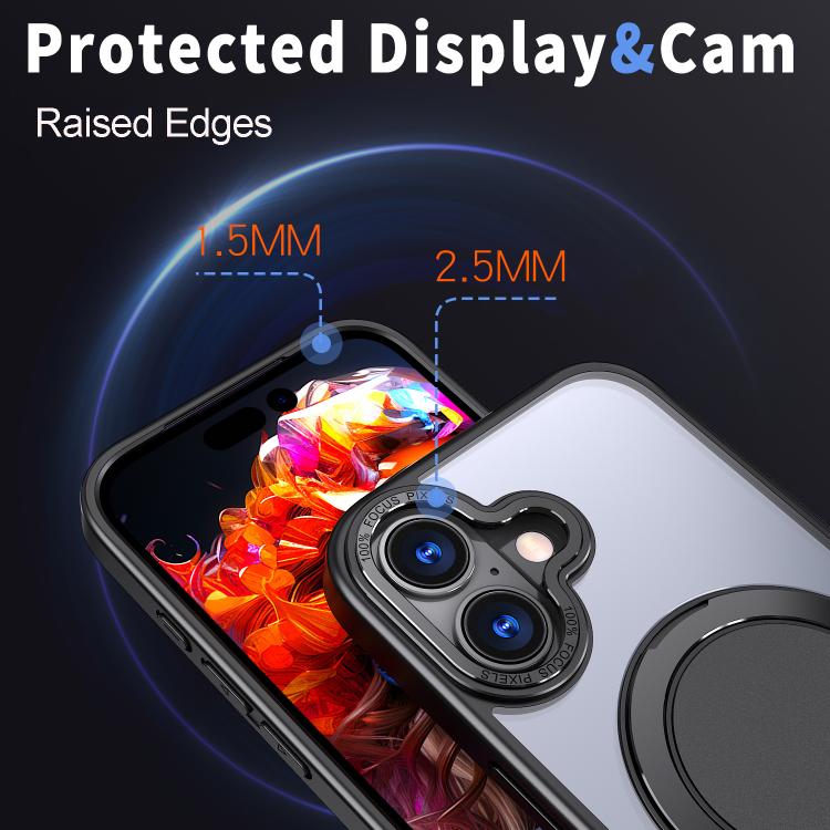 For iPhone 17 360-degree Rotating MagSafe Magnetic Holder Phone Case(Black) - iPhone 17 Cases by buy2fix | Online Shopping UK | buy2fix