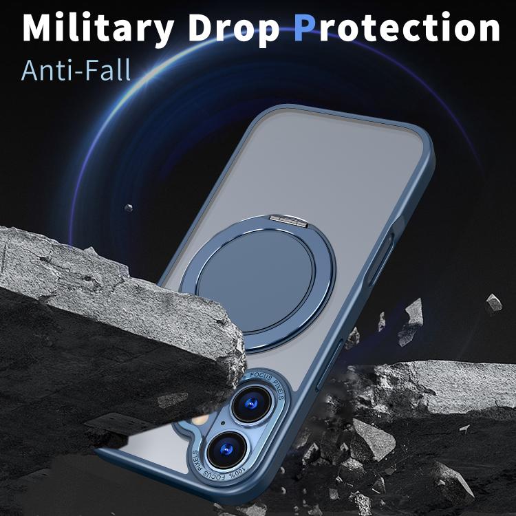 For iPhone 17 360-degree Rotating MagSafe Magnetic Holder Phone Case(Blue) - iPhone 17 Cases by buy2fix | Online Shopping UK | buy2fix