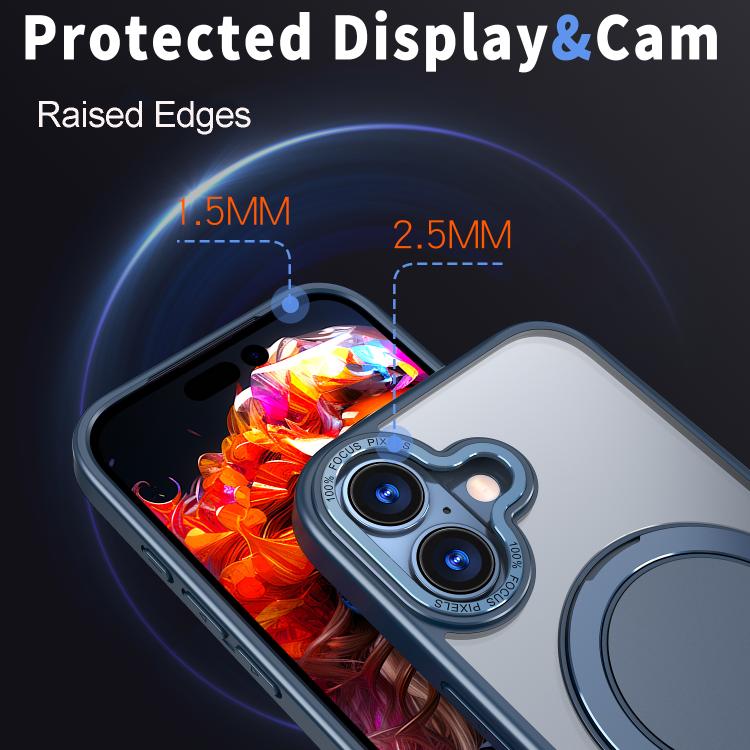 For iPhone 17 360-degree Rotating MagSafe Magnetic Holder Phone Case(Blue) - iPhone 17 Cases by buy2fix | Online Shopping UK | buy2fix