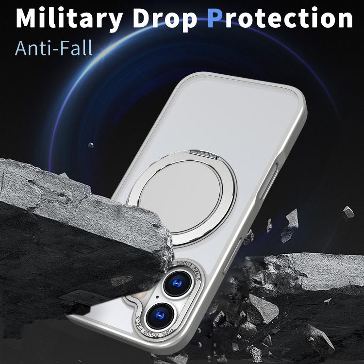 For iPhone 17 360-degree Rotating MagSafe Magnetic Holder Phone Case(Titanium Grey) - iPhone 17 Cases by buy2fix | Online Shopping UK | buy2fix