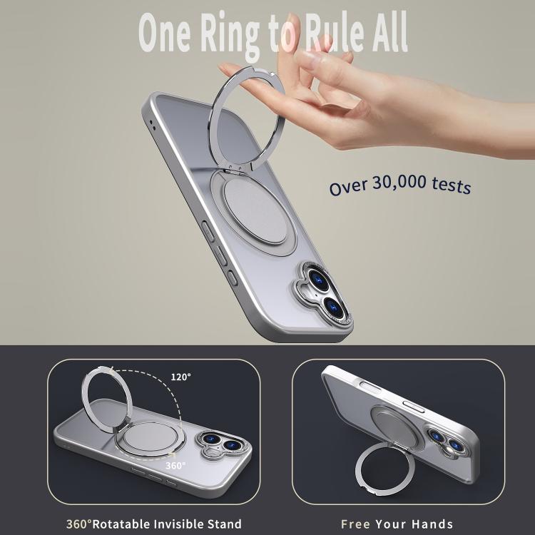 For iPhone 17 360-degree Rotating MagSafe Magnetic Holder Phone Case(Titanium Grey) - iPhone 17 Cases by buy2fix | Online Shopping UK | buy2fix