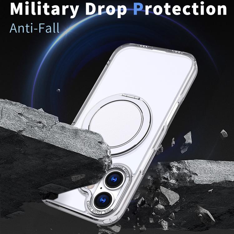 For iPhone 17 360-degree Rotating MagSafe Magnetic Holder Phone Case(Transparent) - iPhone 17 Cases by buy2fix | Online Shopping UK | buy2fix