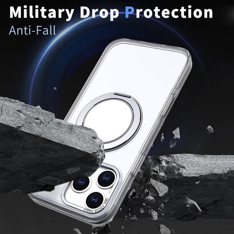 For iPhone 17 Pro 360-degree Rotating MagSafe Magnetic Holder Phone Case(Transparent) - iPhone 17 Pro Cases by buy2fix | Online Shopping UK | buy2fix