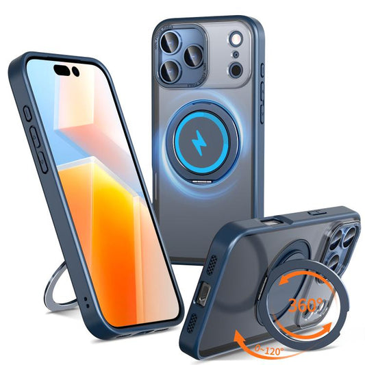 For iPhone 17 Pro Max 360-degree Rotating MagSafe Magnetic Holder Phone Case(Blue) - iPhone 17 Pro Max Cases by buy2fix | Online Shopping UK | buy2fix