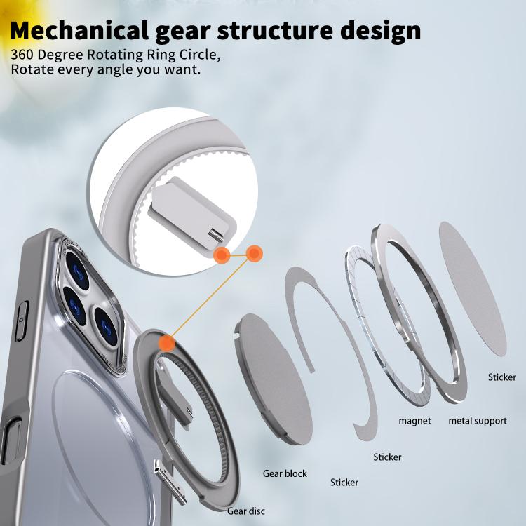 For iPhone 17 Pro Max 360-degree Rotating MagSafe Magnetic Holder Phone Case(Titanium Grey) - iPhone 17 Pro Max Cases by buy2fix | Online Shopping UK | buy2fix