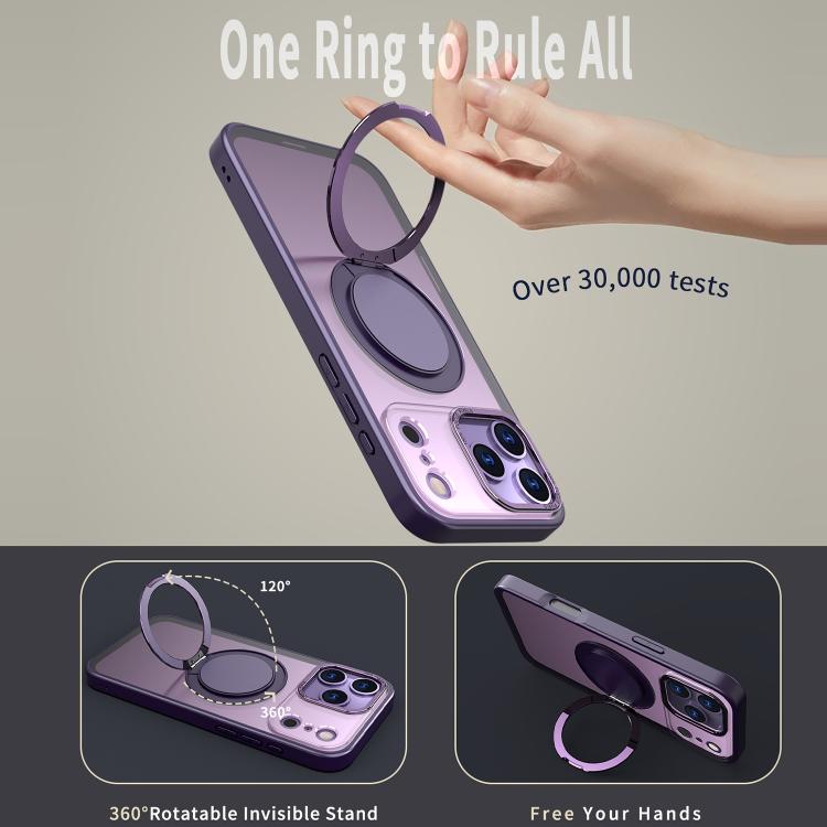 For iPhone 17 Pro Max 360-degree Rotating MagSafe Magnetic Holder Phone Case(Purple) - iPhone 17 Pro Max Cases by buy2fix | Online Shopping UK | buy2fix