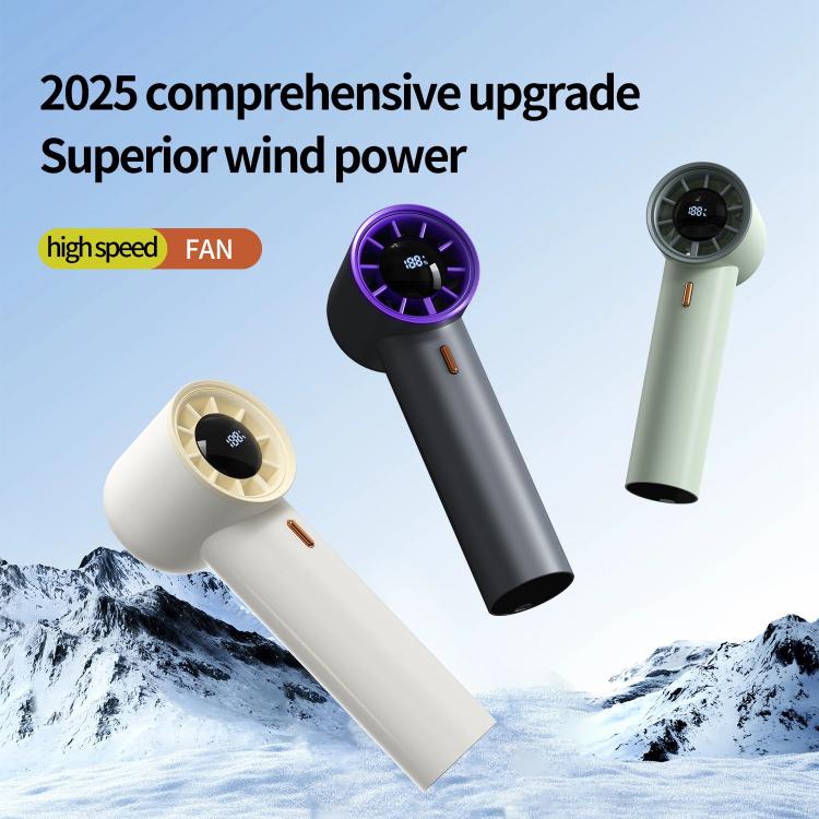 HX-F368 Smart Digital Display High Speed Handheld Fan(Green) - Electric Fans by buy2fix | Online Shopping UK | buy2fix