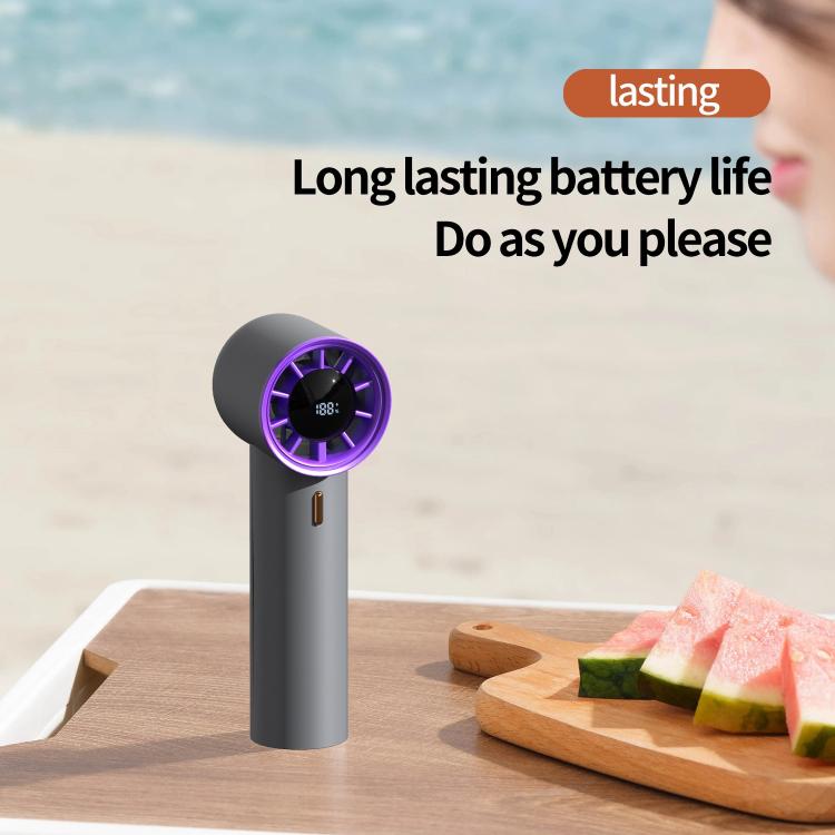 HX-F368 Smart Digital Display High Speed Handheld Fan(White) - Electric Fans by buy2fix | Online Shopping UK | buy2fix