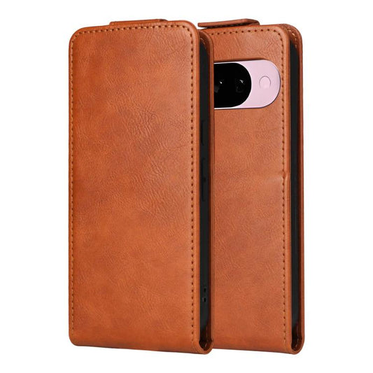 For Google Pixel 10 5G / 10 Pro 5G Magnetic Vertical Flip Leather Phone Case with Buckle(Brown) - Google Cases by buy2fix | Online Shopping UK | buy2fix