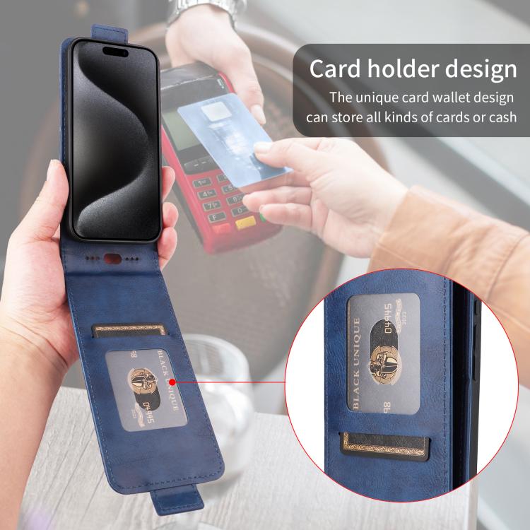 For Google Pixel 10 Pro XL 5G Magnetic Vertical Flip Leather Phone Case with Buckle(Blue) - Google Cases by buy2fix | Online Shopping UK | buy2fix