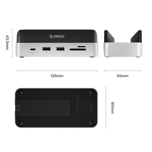 ORICO VS10 Mini Dock Desktop Expansion Multi-function Holder for Mac Mini 2024, without Memory(Silver) - MINI PC Accessories & Gadgets by ORICO | Online Shopping UK | buy2fix
