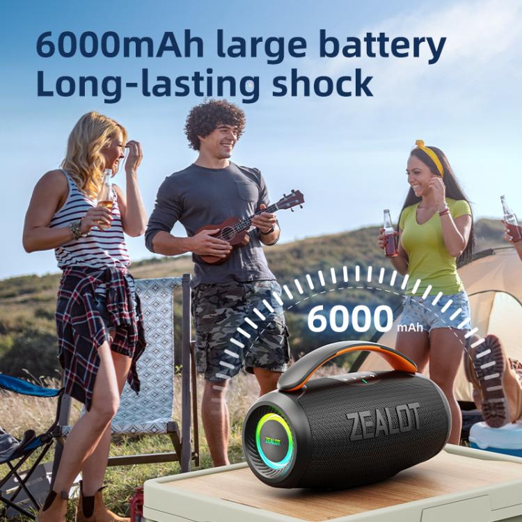Zealot P11 50W Portable Outdoor RGB Bluetooth Speaker(Grey) - Desktop Speaker by ZEALOT | Online Shopping UK | buy2fix