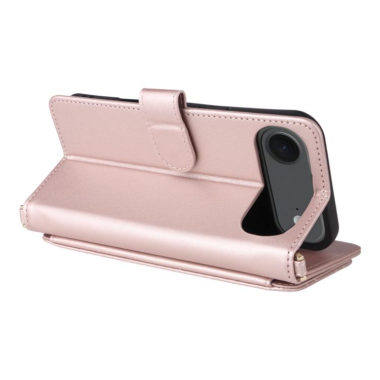 For iPhone Air Multifunctional 6-Card Slots Leather Phone Case with Wrist Strap(Pink) - iPhone Air Cases by buy2fix | Online Shopping UK | buy2fix