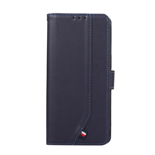 For iPhone 17 Pro Max ABEEL Delicate Texture Splicing RFID Leather Phone Case(Blue) - iPhone 17 Pro Max Cases by buy2fix | Online Shopping UK | buy2fix