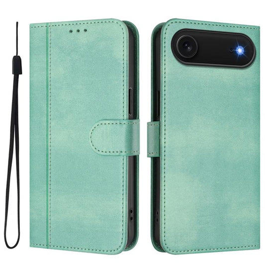 For iPhone Air Line Splicing Buckle Retro Leather Phone Case(Mint Green) - iPhone Air Cases by buy2fix | Online Shopping UK | buy2fix