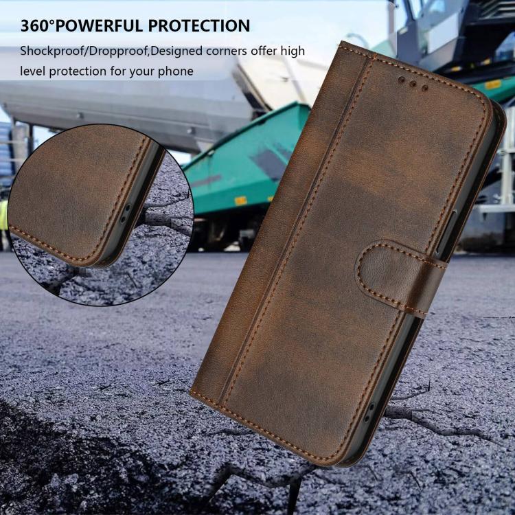 For iPhone Air Line Splicing Buckle Retro Leather Phone Case(Brown) - iPhone Air Cases by buy2fix | Online Shopping UK | buy2fix