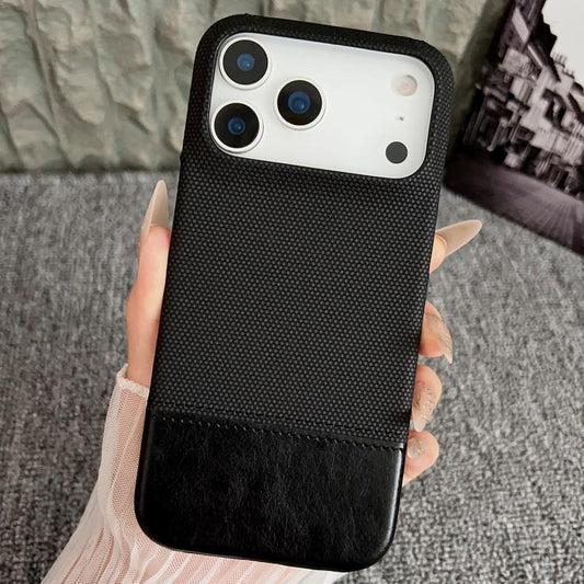 For iPhone 17 Pro Max Stitching Cloth MagSafe Magnetic PC Hybrid PU Phone Case(Black) - iPhone 17 Pro Max Cases by buy2fix | Online Shopping UK | buy2fix