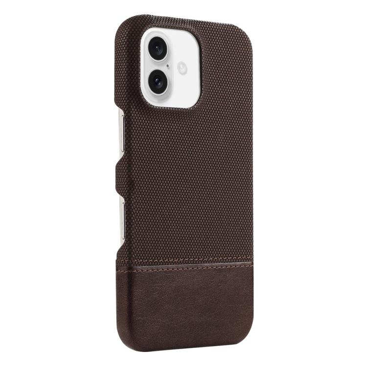 For iPhone 17 Stitching Cloth MagSafe Magnetic PC Hybrid PU Phone Case(Dark Brown) - iPhone 17 Cases by buy2fix | Online Shopping UK | buy2fix