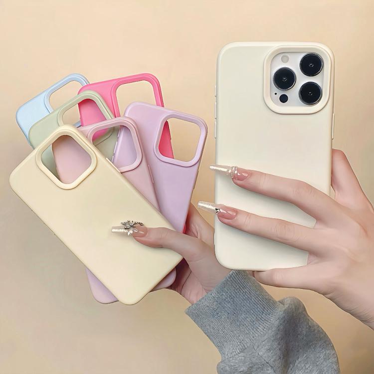 For iPhone Air Dopamine Simple Imitation Liquid Silicone Phone Case(Cream Yellow) - iPhone Air Cases by buy2fix | Online Shopping UK | buy2fix