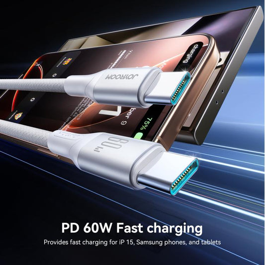 JOYROOM S-A28 Flash Series 480Mbps Fast Charging Data Cable, Type-C to Type-C Cable, Length: 1m(White) - USB-C & Type-C Cable by JOYROOM | Online Shopping UK | buy2fix